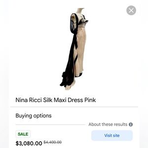 Nina Ricci Black and Cream Silk Maxi Dress